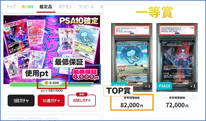 cloveオリパのPSA10確定