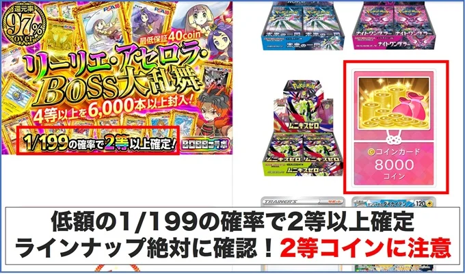 オリくじ立ち回り2等以上確定記載オリパ