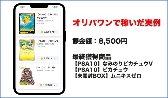 オリパワンで稼いだ実例