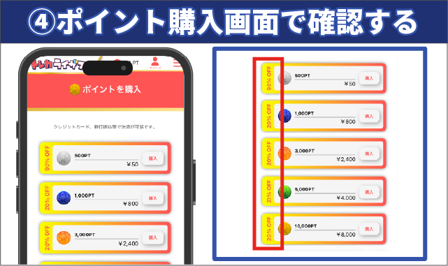 トレカライザスのLINEクーポン利用手順④
