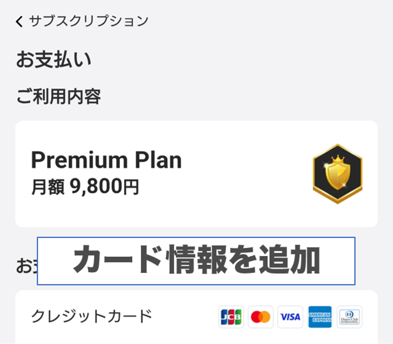 クレジットカード情報を入力