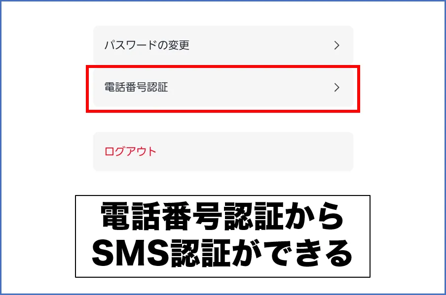 登録後はマイページでSMS認証する