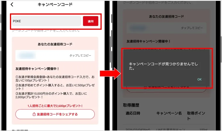 ポケットクロス入力ミス(大文字・小文字・スペース)